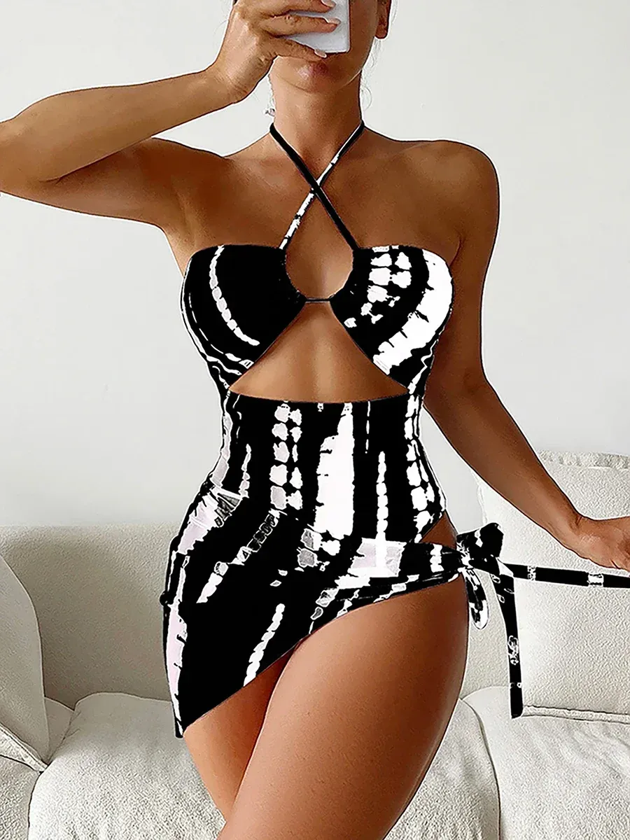 Duiken sexy 2 stuks zwemkleding één stuk zwempak vrouwen 2024 bedek op badpak push omhoog zomer zwemmen voor vrouwen strand dragen monokini