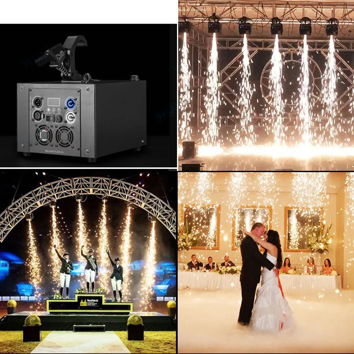 Rotating Waterfall Spark Machine - 400W Wall Mount, Cold Pyro Fountain ...