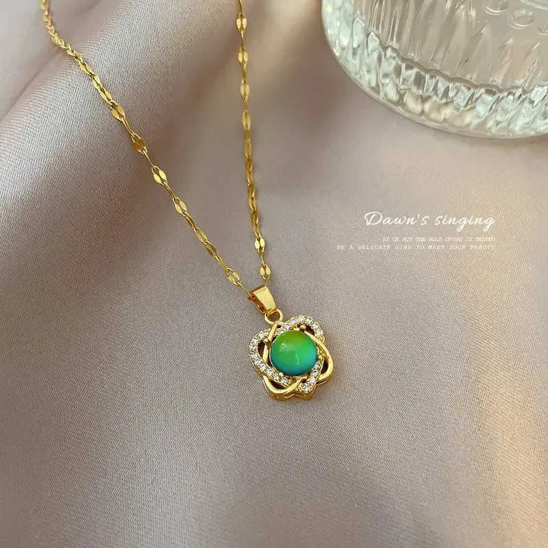 Náhrdelník s Davidem a hvězdou ve tvaru srdce, měnící barvu, snímání teploty, krystalové přívěsky, náhrdelníky z nerezové oceli, šperky_voghion.com