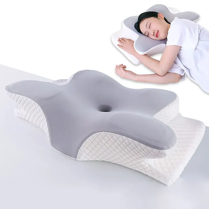 Cuscino in memory foam cuscini a forma di farfalla rilassante rilassante rimbalzo cervicale cuscino per cuscinetto per alleviare le letti ortopedici