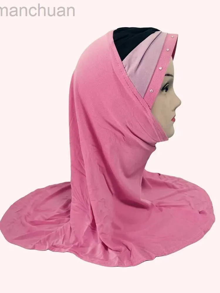 Hijabs hijab para crianças de varejo 6 ~ 10 anos de tamanho médio de idade (cor de parte da parte aleatória) Islâmico Cap Moscrel Mirlim Hijab D240425