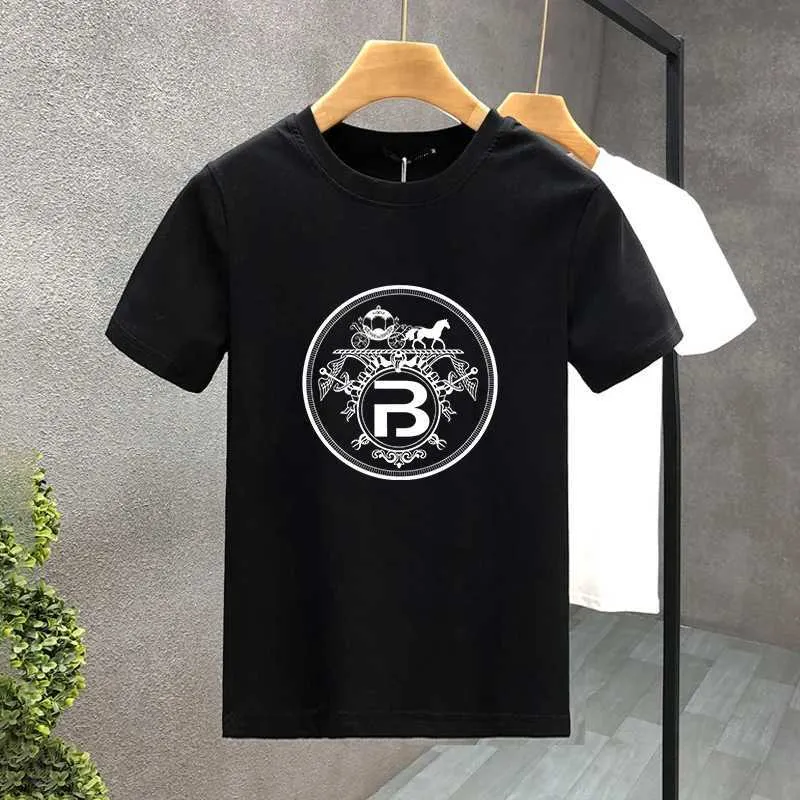 T-shirts masculins Camiseta de Manga Curta de Granddes Dimens Para Homens E Mulheres de Luxo Camiseta B Imprime 100% Algodo Harajuku Alta Qudade Vero N 2024 T240425