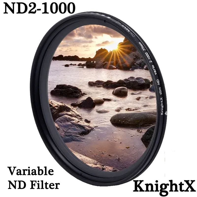 Tillbehör KnightX ND2 DO ND1000 FADER ZMIENNY FILTR ND Regulowany do Canon Nikon 49mm 52mm 55mm 58mm 62mm 67mm 72mm 77mm Akcesoria