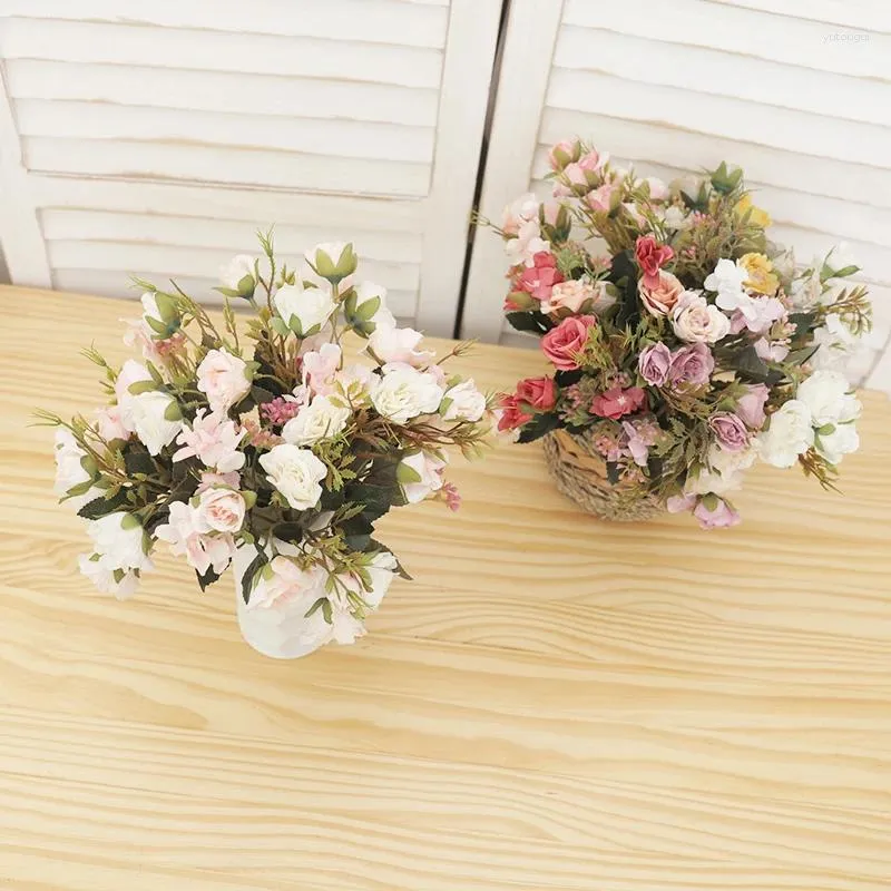 Decorative Flowers 30cm Rose Artificial Flower Silk Bouquet for Wedding Home Decoration Outdoor Christmas Birthday Gift DIY Fake Arrangement