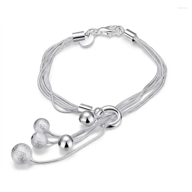 Link armbanden zilveren kleur charme kralen hanger armband mode sieraden mooie straatstijl voor vrouw topkwaliteit druppel H243