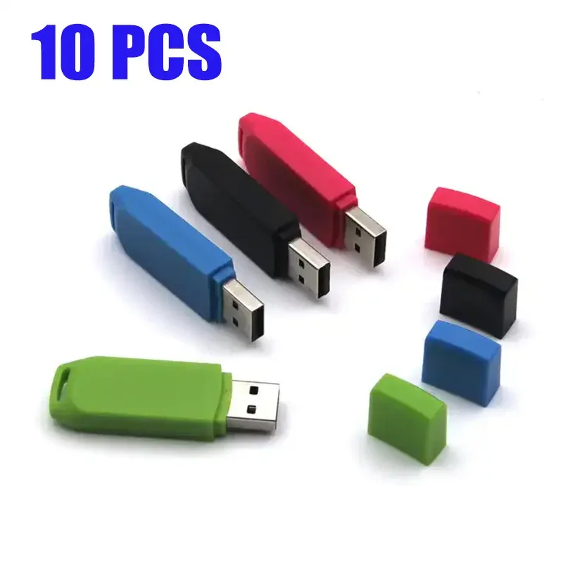 Azionamenti da 10 pezzi in plastica Penny Pen Drive 128MB 256MB 512 MB Drive Flash USB 16 GB Pendrive 64GB 32 GB Stick USB 1 GB 2 GB 4 GB 8 GB Memoria Flash Flash Disk