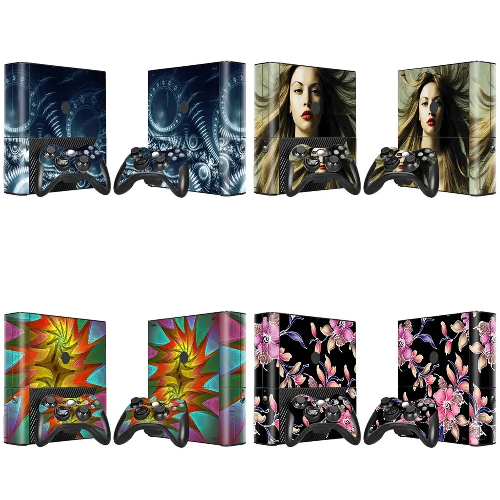 Klistermärken Fashion Skin Sticker Decal för Xbox 360 E -konsol och 2st Controller Skins klistermärken