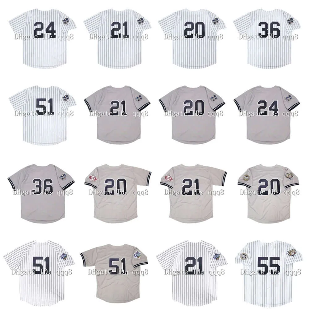 Kob 2000 retro 51 Bernie Williams Jersey 55 Hideki Matsui 24 Tino Martinez 21 20 Jorge Posada 36 David Cone Ws Vintage Baseball