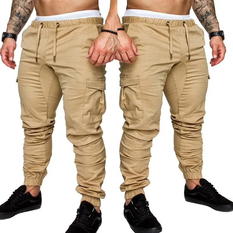 Hip Hop Mens Sport Joggers Jogging Fitness Pant Fashion Trousers Sweatpants Elastic Cuff Long Pants 240424