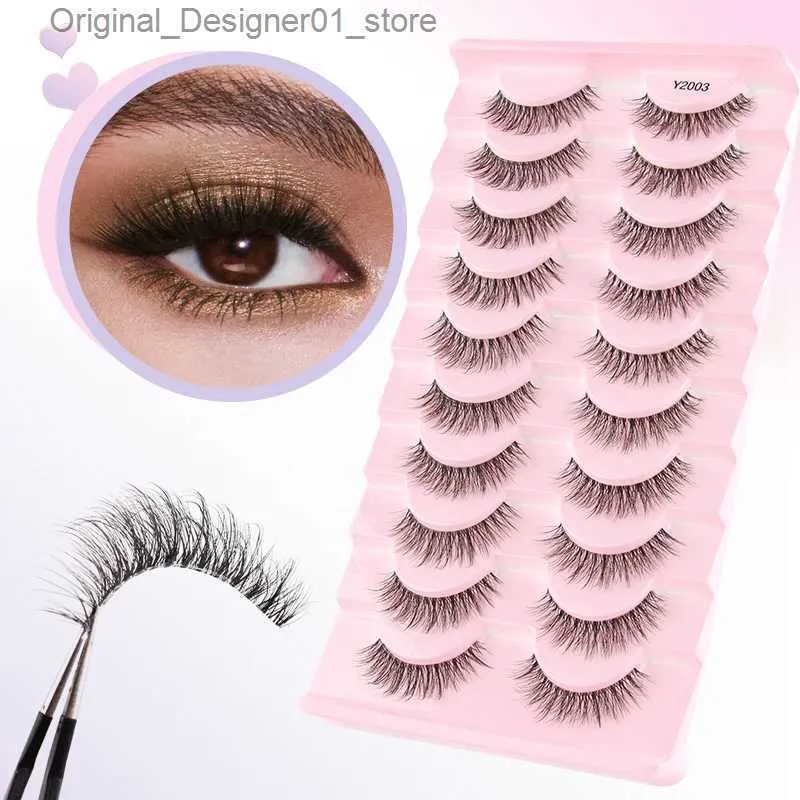 False Eyelashes YSDO natural mink eyelashes 3/6/10 pairs Wispy artificial 3D mink short fluffy semi fake eyelash makeup tool cat eyelashes Q240425