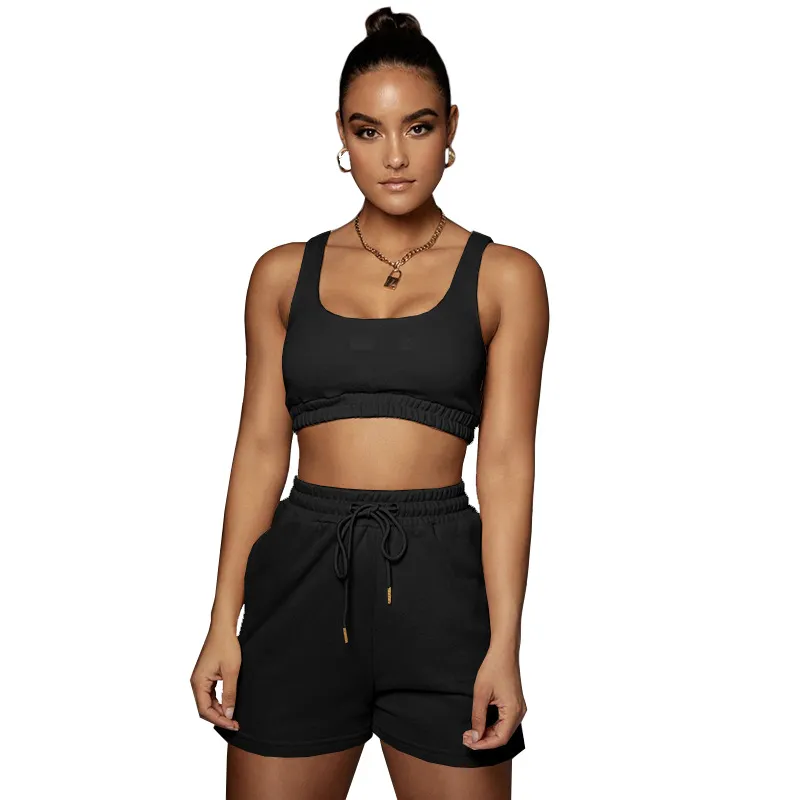 Designer Tracksuit 2 pezzi Set Women Fashion Streetwear Sweetwear Sweat Sweepy Sleeveless Sleeveless Neck Tern Tern Sports Shorts Shorts Shorts Hip Hop Women Tracksuits