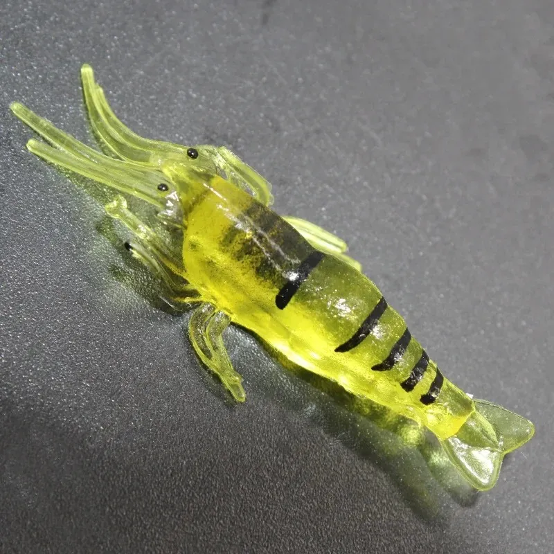 10 x 4cm des crevettes artificielles Appâts doux Lares Lours Bionic Shrimp Worm pour les appâts de pêche à la pêche Crankbait Lures Fipices de pêche