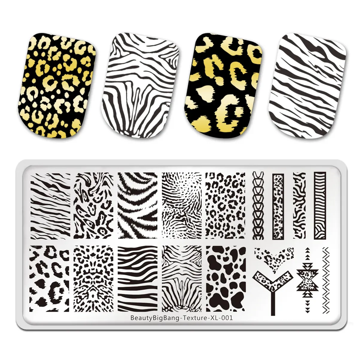 Art BeautyBigbang Tiger Zebra Leopard Print Nail Stamping Plates Animal Texture Image Stencil Nail Art Mall Manicure Tools