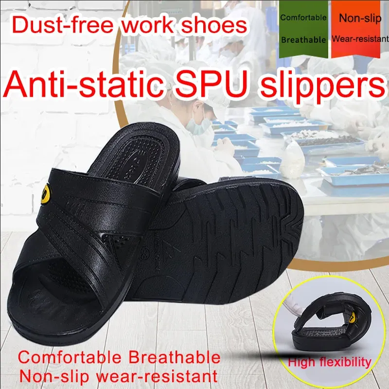 Stivali pantofole antistatiche scarpe di sicurezza uomini per lavoro in fabbrica seminari elettronici scarpe da lavoro femminile sandali estivi antiskid