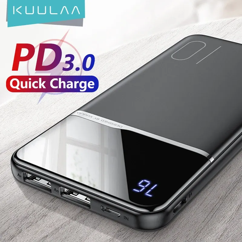 Banque Kuulaa 10000mAh Banque électrique Chargeur portable Banque d'alimentation 10000 mAh Charge de téléphone à charge rapide Chargeur de téléphone pour l'iPhone Xiaomi