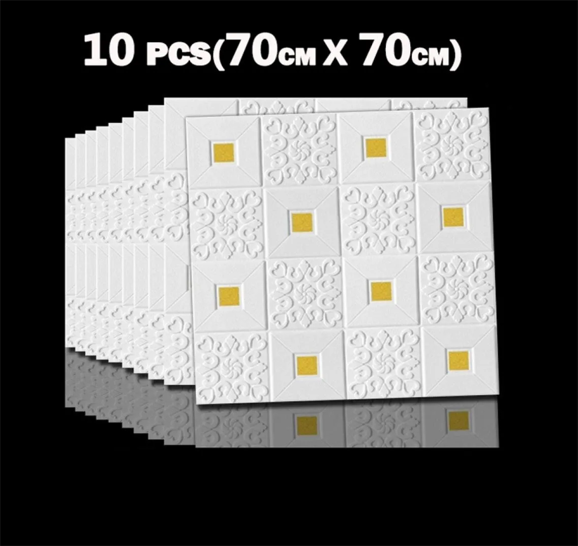 10st 3D skumvägg klistermärke självhäftande tak tapetpanel heminredning vardagsrum sovrum stereo dekoration tak tapet 29459193