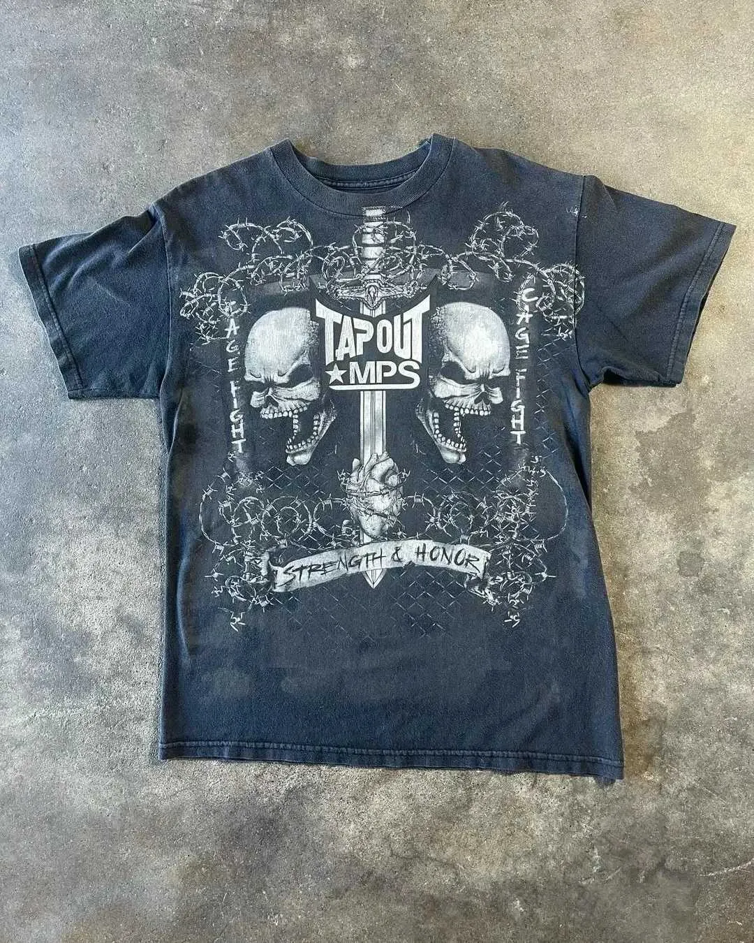 Men's T-Shirts Mens gothic skull print T-shirt washed retro top pure cotton European and American casual shirt hip-hop summer Y2K H240425
