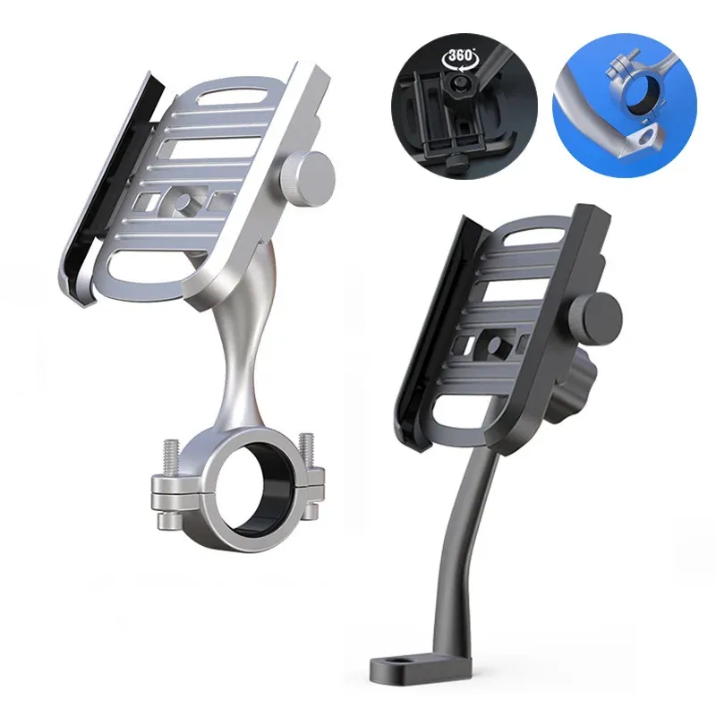 Stands Aluminum Alloy Motorcycle Bike Phone Holder GPS Bracket Mount Clip Support Moto Mirro Handlebar Mount for Huawei Xiaomi iPhone