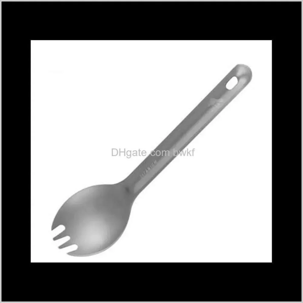 Gardencofricy Home Spoons Bar Flacweware Toaks Spork Spork Momening Kitchen Dining Table Volent Ultralight Fork 165 mm S 04 Titan