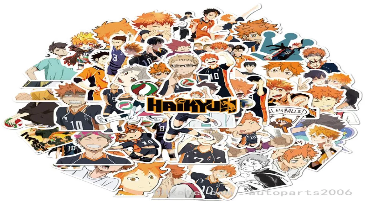 52pcslot Ganzer Cartoon Anime Haikyuu süße Aufkleber für Kinder Spielzeug Laptop Gitarren Notizbuch Kühlschrank Koffer Skateboard Bott6951026