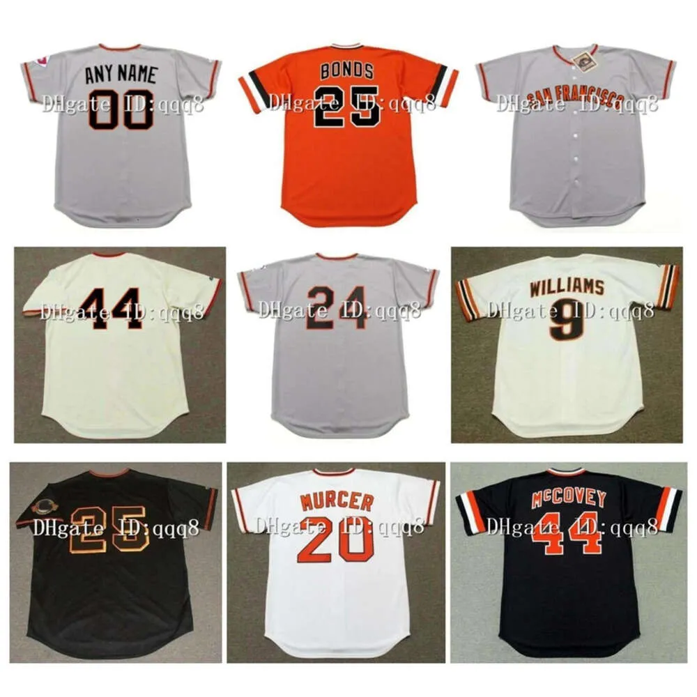 KOB Vintage 24 Willie Mays Jerseys 25 Barry Bond 44 Willie McCovey 6 J.T.Neige 22 Will Clark 7 Kevin Mitchell 18 Duane Kuiper 10 Lemaster 9