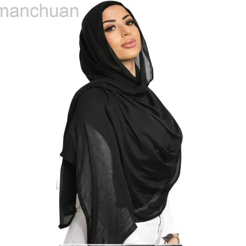 Hijabs voile femme Musulmane ka dames hijab viscose hijab voor vrouwen moslim katoen hijab mode hijab sjaal d240425