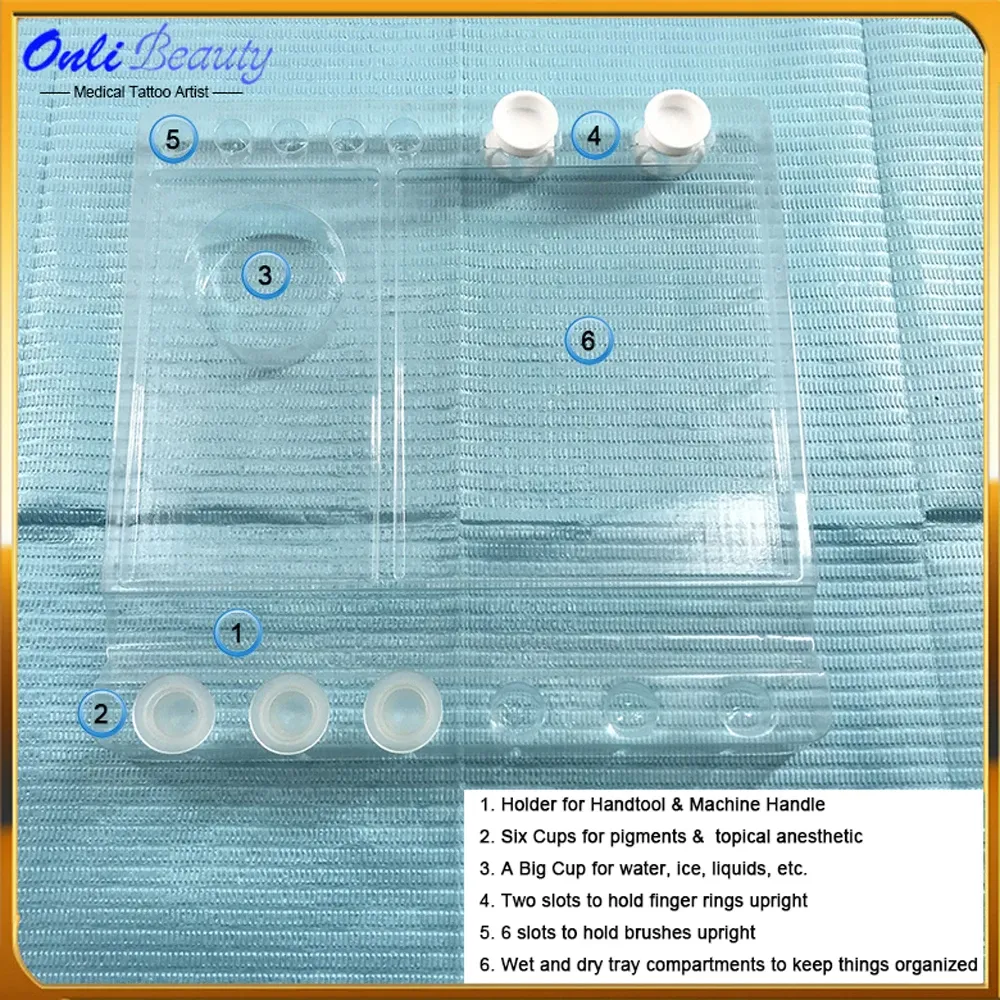 Accesories 10pcs Sterilisierte Einweg -Plastikschale für dauerhafte Make -up -Mikroblading