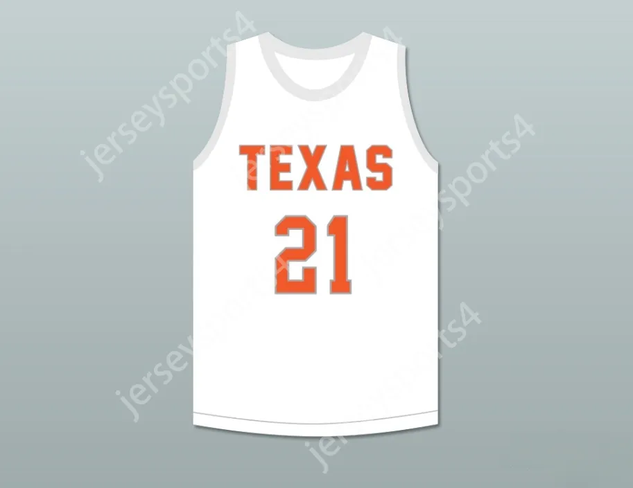 CUSTOM Name Mens Youth/Kids ALEX CARUSO 21 TEXAS D1 AMBASSADORS AAU WHITE BASKETBALL JERSEY 2 TOP Stitched S-6XL