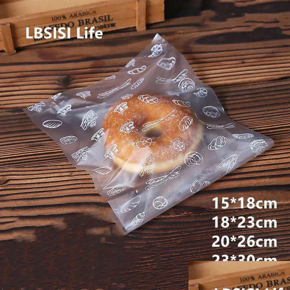 Dozen lbsisi Life Soft Lunch Pe matte plastic zak voor brood toast koekje snoepje wegwerpbare bovenste open platte eten cadeauzakken 201015 dheyn s