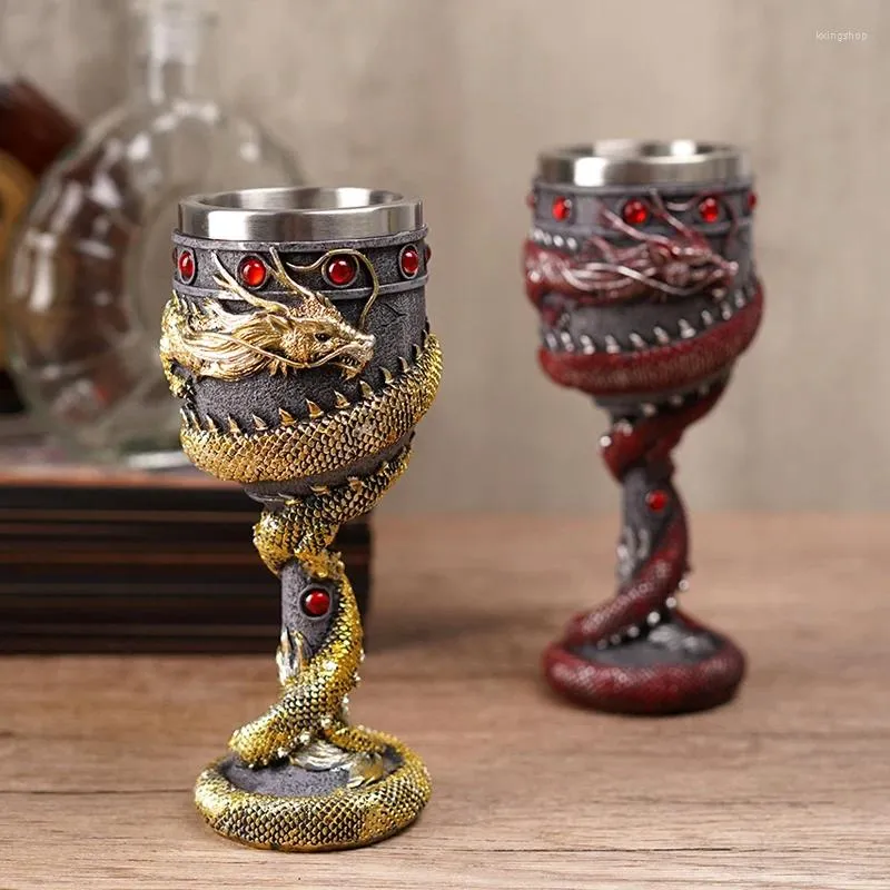 Tasses créatives asiatiques dragon coil gobelet vin rétro bière tasse en acier inoxydable viking tasse drinkware tasse de café dirthday cadeaux