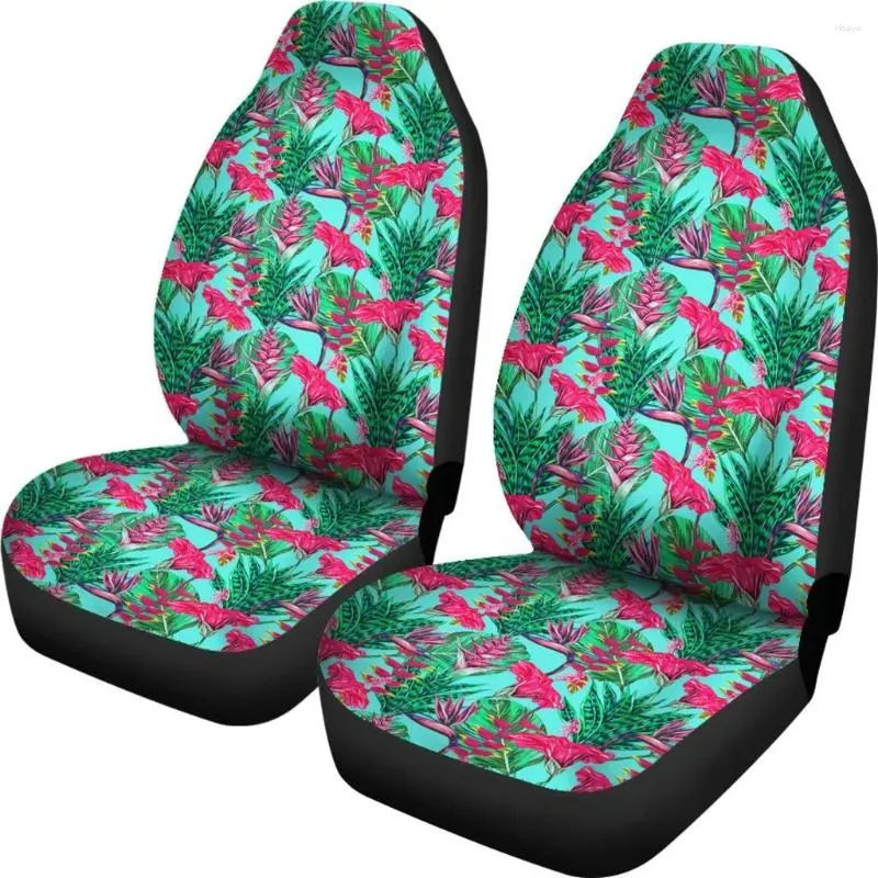 Bilstol täcker Hawaii Tropical Strelitzia Blue Cover Set 2 PC Accessories Mats