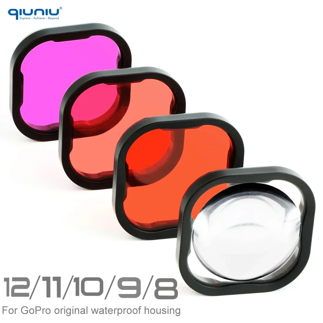 Filters Color Filter Kit for GoPro HERO 8 9 10 11 12 Black Underwater Macro Red Lens Filter Set For Go Pro Waterproof Housing Filters