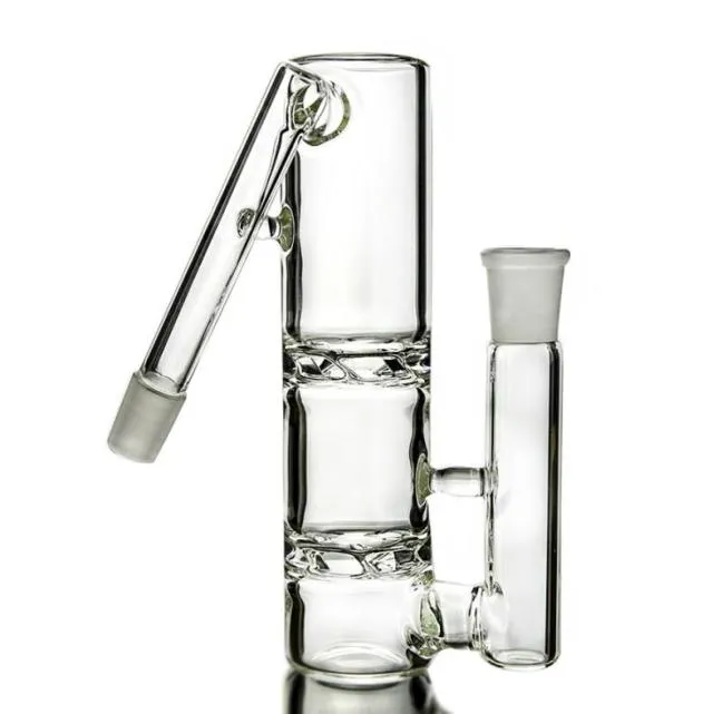 Clear Double Cyclone Glass Ash Catcher 45 grader 14mm 18mm Ashcatcher Dis Perc Ash Catchers Smoking Bong Accessories Dab Tools239i2274096