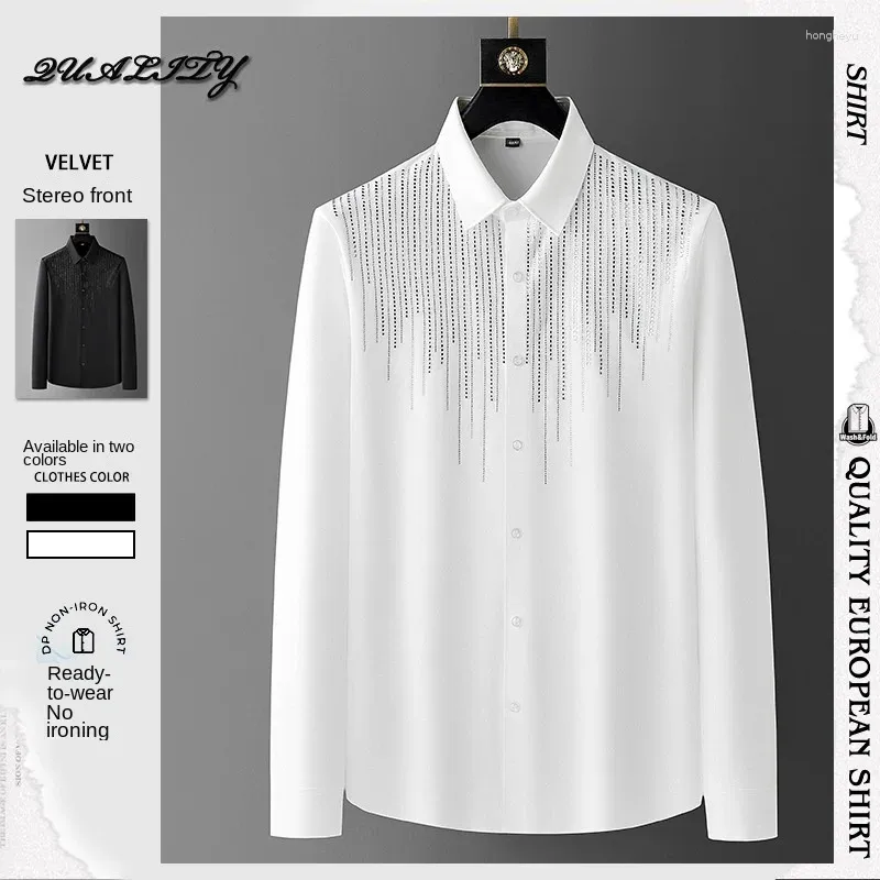 Chemises haut de gamme décontractées 2024 Spring Diamond Craft Light Luxury Fashion Niche