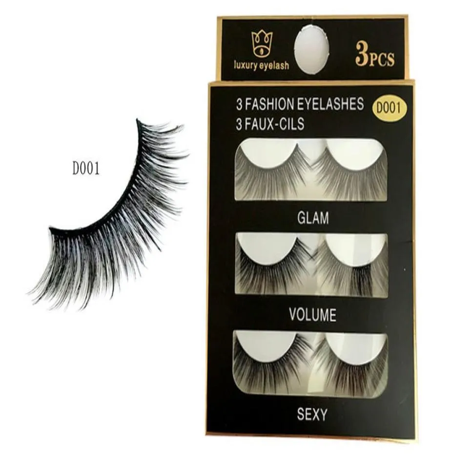 Valse wimpers 3 paren natuurlijke valse wimpers dikke make -up echte 3D nerts wimpers zachte wimpersextensie nep oog lashes8082731