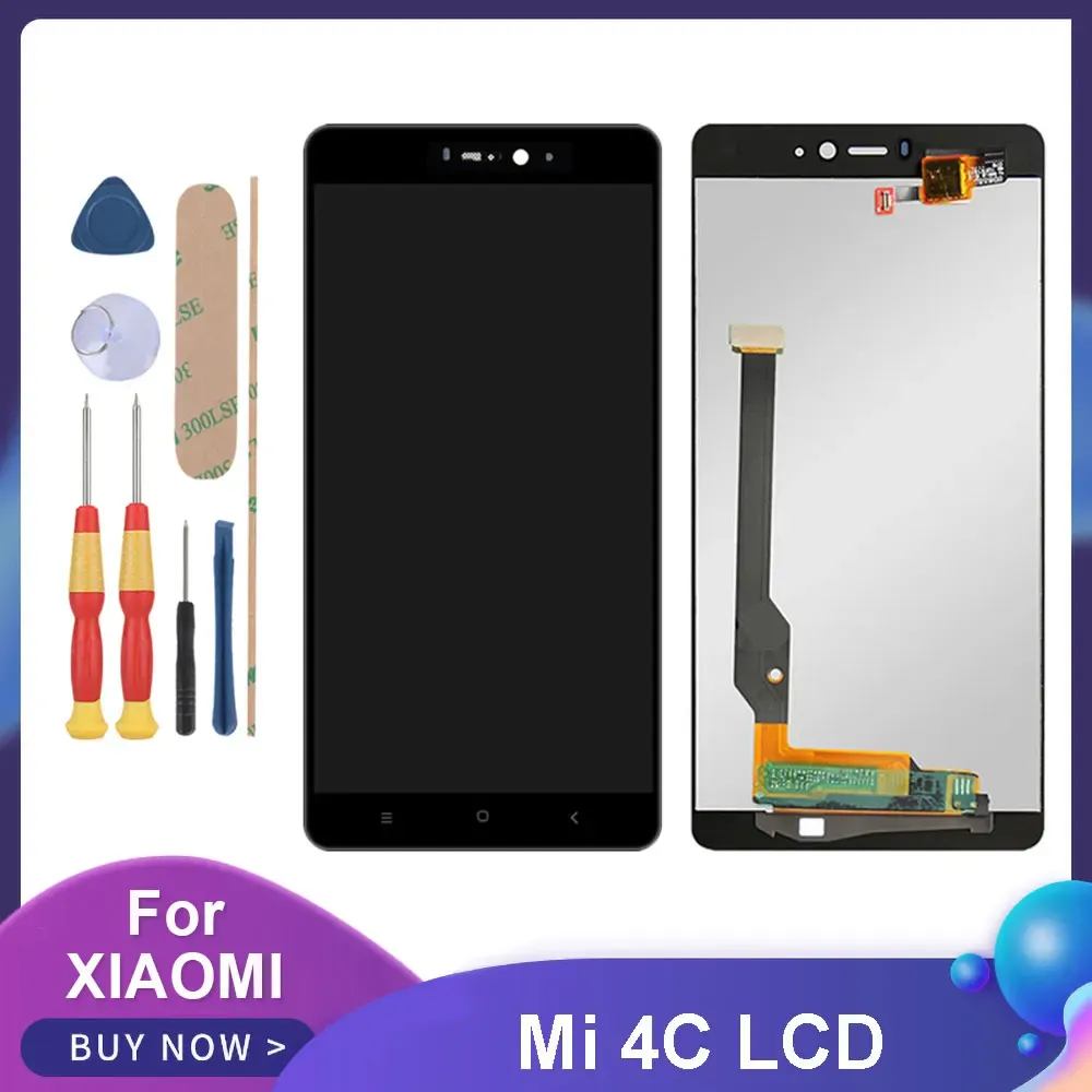 Ekrany 5.0 '' dla Xiaomi Mi 4C LCD Wyświetlacz ekran dotykowy Zespół Digitizer Xiaomi 4C MI4C MI4C LCD Wymiana ekranu z ramką