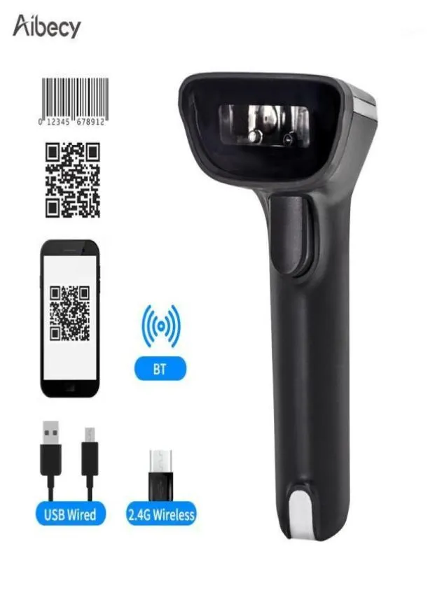 AIBECY handhållen 1d2dqr streckkodsscanner USB Wired streckkodläsare Support Twoway Manualauto kontinuerlig skanning18533295