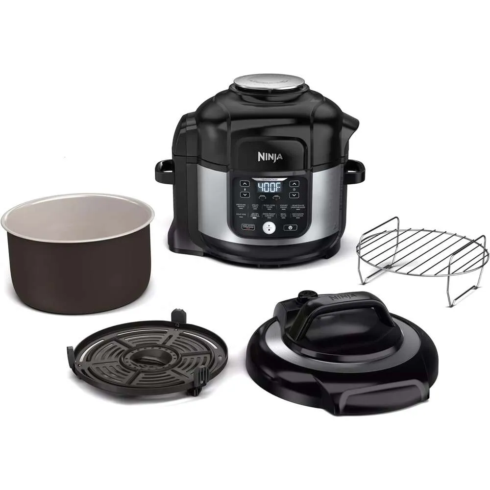 FD302 FOODI 11-en-1 Pro 6.5 QT Cuiseur à pression Fryer qui cuit à la vapeur, cuisiniers lents, sears, sauts, se déshydrate plus avec une assiette de 4,6 Qt Crisper, nidium