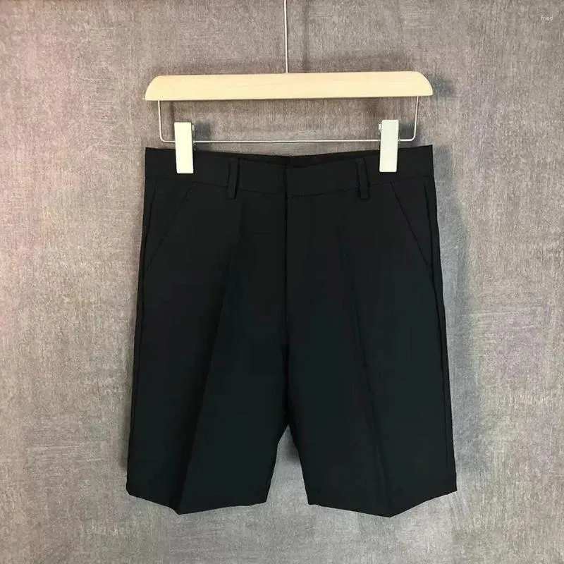 Short masculin pantalon d'été pour hommes Suit de couleur unie avec fermeture éclair à la jambe large pour le style de street