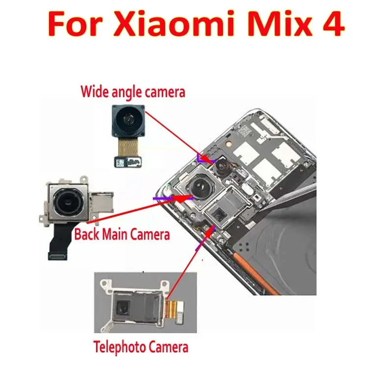 Kable Oryginalne ultra szerokie kąt Periscope Aptoto kamera Backview Big Główny tylny tylny aparat dla Xiaomi Mix 4 mi Mix4 Flex Cable