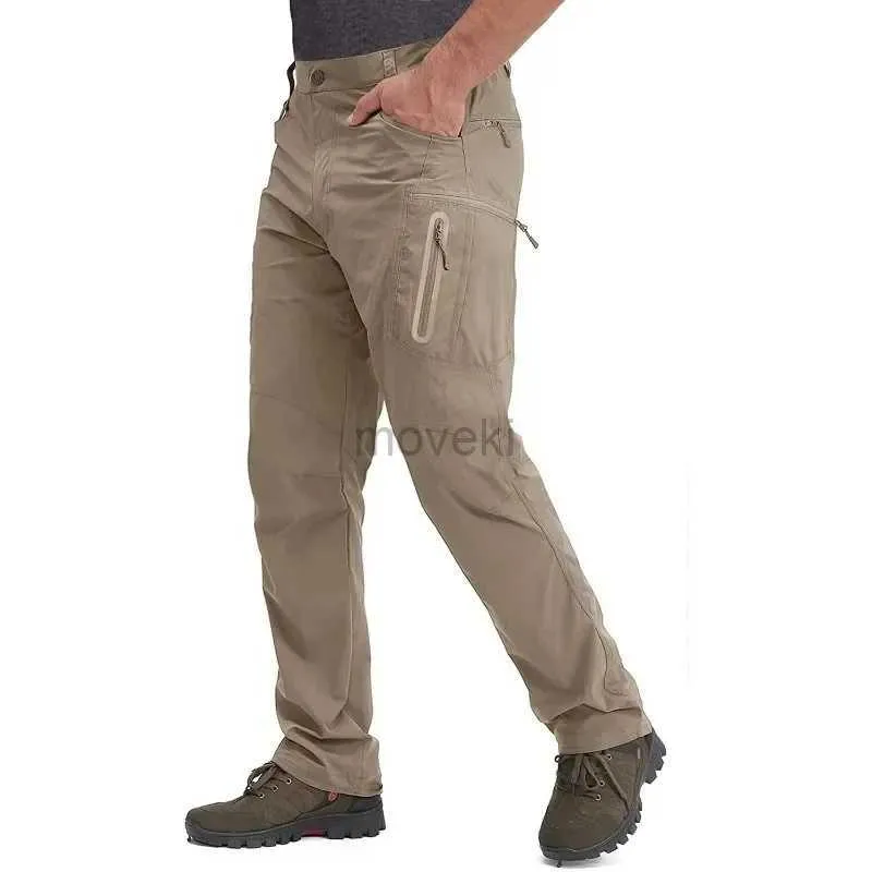 Pantaloni da uomo S-5xl Dimensioni di uomini pantaloni leggeri pantaloni da pesca tattici escursionisti escursionisti in nylon pantaloni da carico a secco rapido pantaloni da lavoro casual d240425