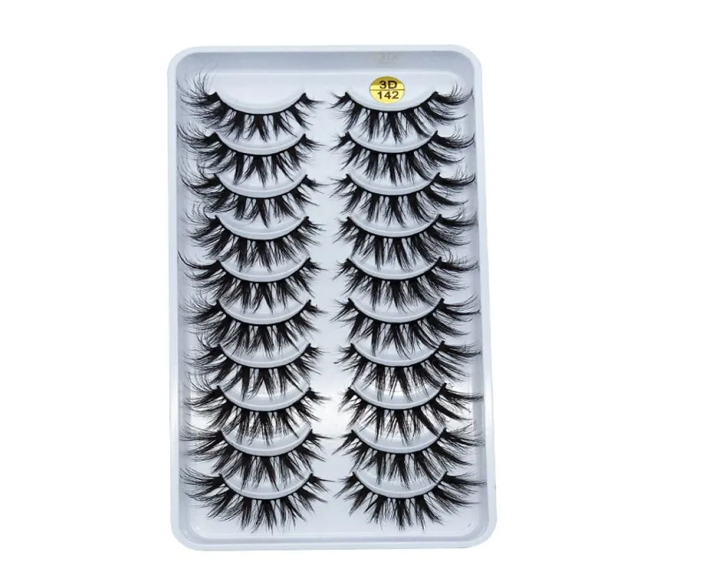 6D Cylashes Natural Long Cross 10 pares Lashes 3D de espessura de festa Big Eyes Makeup Cosmetic Ferramentas2885131