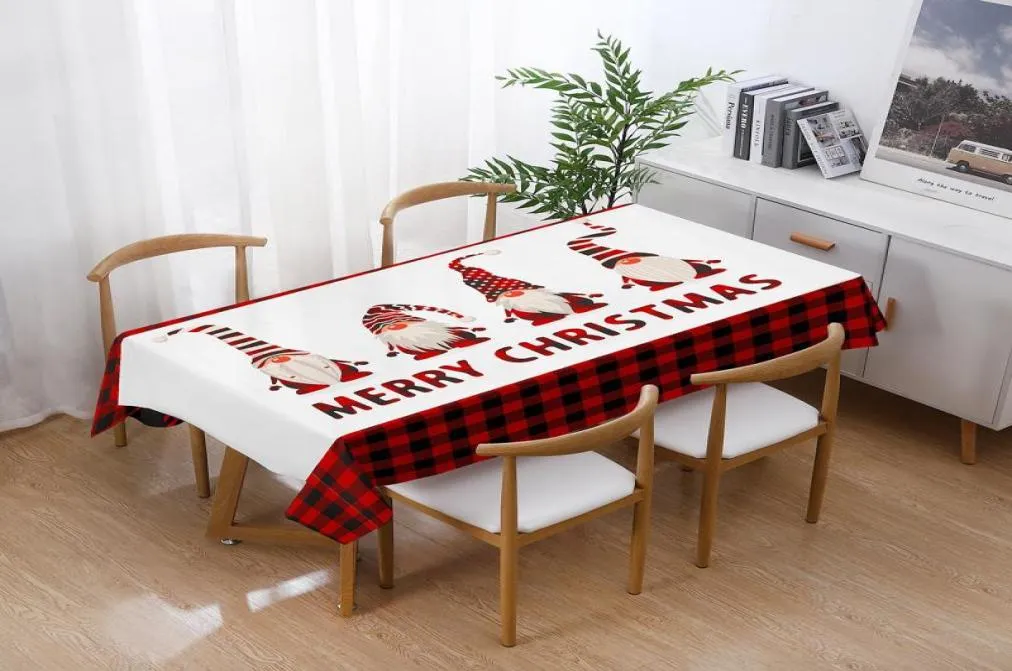 Table Cloth Christmas Red Green Plaid Tablecloth Santa Claus Runner For Dining Home Decor Year Xmas Tables Cover9054951