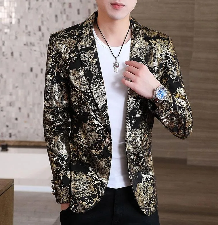 Plaid Patterns Blazer for Men Single button Geometric Style Casual Suit Jacket Notched Lapel Male Fashion Royal Plaid Coat 2024 Italian
