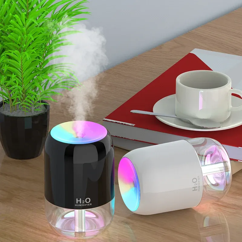 Apparater nattlätt färgglad atmosfär aromaterapi maskin USB luftfuktare sovrum luftfuktare 300 ml luftrenare
