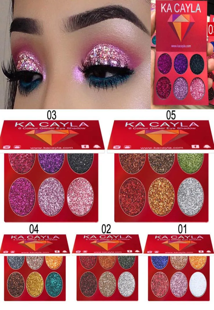 Ka Cayla 6 Colors ظلال العيون عيون العيون العلامة التجارية تجميل العيون اللوحات اللمعان ظلال العيون 30013834727517