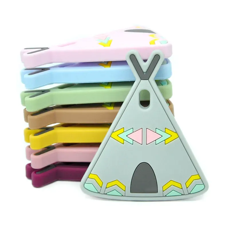 Teepee Teether BPA Free Silicone Tipi Teething Chewable Nursing DIY Necklace Baby Pacifier Dummy Pendants Toy Accessories