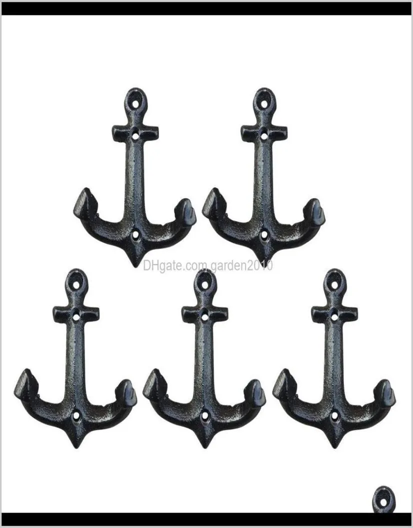 Rails 5 Pcs Iron Wall Coat Hooks Sharp Large Anchor Style Cast Hat Hook Hall Tree Hardware Clothes Rack Fnwaq J15Ap3860291