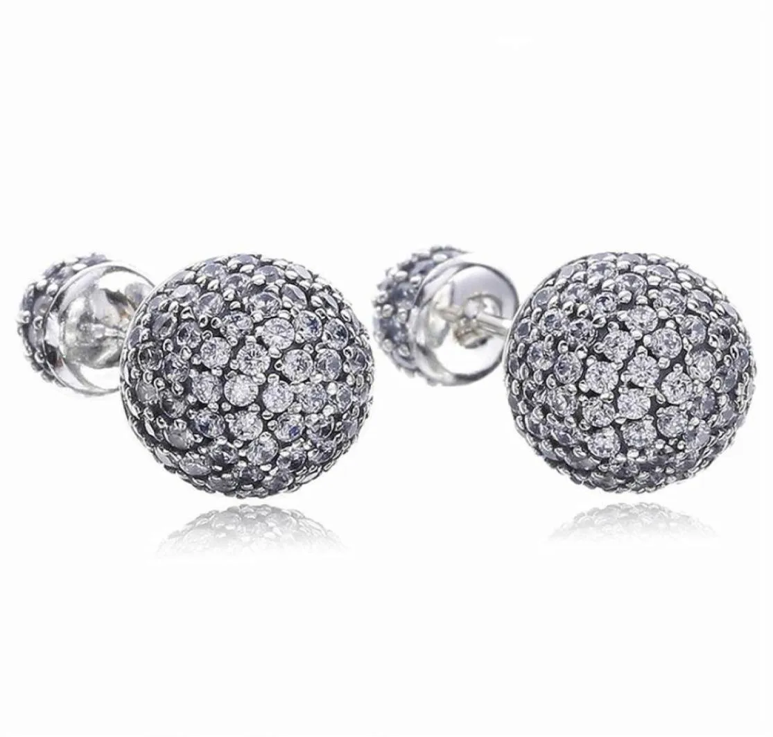 Real 925 Pendientes de bola de cristal natural de plata esterlina Joyería de plata para mujeres Peads de disco de diamantes Earring7246029