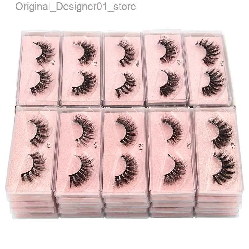 Faux cils Lanjinglin Filks Filks Fake Fluffy Loose Eyelash Emballage Natural Wholesale Powder Q240425